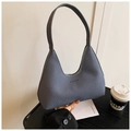 Bolso hobo gris texturizado con tejido de nido de abeja y correa de hombro sencilla - Azul
