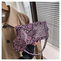 Schicke lila Handtasche mit Schlangenmuster und runder Münzbörse mit Fenster - Lila