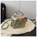 Sac à main boîte vert menthe élégant avec texture marbrée et poignée en foulard - Vert sans pendentif