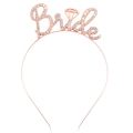 Rose gold bridal headband with sparkling rhinestone Bride lettering for weddings - Rose Gold