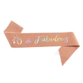 Sparkling rose gold glitter 40 and Fabulous sash for women's birthday party celebration - One Size / Holographic Rose Gold 40 (JD150)