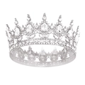Barocke Brautkrone mit silbernen Kristallen und Tropfen-Strass für Hochzeitsfeiern - Silber Weißer Strass