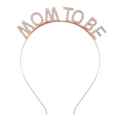 Serre-tête Mom To Be en or rose avec strass brillants pour décoration de baby shower - Or rose