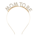 Serre-tête diadème doré 'MOM TO BE' avec strass étincelants pour fête prénatale - Doré