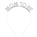 Serre-tête MOM TO BE en argent avec strass brillants pour cadeaux de baby shower - Argenté