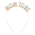 Serre-tête doré Mom To Be avec strass colorés pour les célébrations de baby shower - Coloré