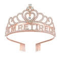 Corona de jubilación oro rosa con diamantes de imitación y texto I'M RETIRED - Oro rosa