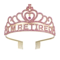 Corona de jubilación dorada con cristales rosas y diseño con texto I'M RETIRED - Dorado/Circón Rosa