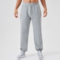 Pantaloni sportivi uomo grigio chiaro con coulisse in vita e polsini a costine - S / Grigio Melange