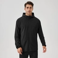 Schwarze Windjacke für Herren mit Kapuze und Reißverschluss für Sport und Laufen - S / Schwarz