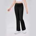 Schwarze Schlaghose für Mädchen mit hoher Taille aus atmungsaktivem Funktionsgewebe - 120 / Schwarz
