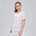 Atmungsaktives Sport-Set für Kinder mit T-Shirt und Shorts in weiß-grauem Camouflage - 120 / Grau