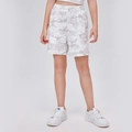 Kids sports shorts set with grey camouflage print and elastic drawstring waistband - 120 / Gray