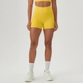 Sportshorts für Damen mit hoher Taille und Push-Up-Effekt in leuchtendem Gelb - S / Ringelblumengelb
