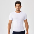 Maglia a compressione bianca da uomo in tessuto elasticizzato ad asciugatura rapida - S / Bianco