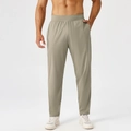 Herren-Sporthose in Khakigrau, schnelltrocknend mit elastischem Bund für Fitness - S / Khaki