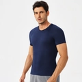 T-shirt a compressione sportiva da uomo blu scuro con elevata elasticità e comfort - S / Blu Notte