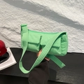 Minimalist light green nylon crossbody bag with dual utility pockets and adjustable strap - Green