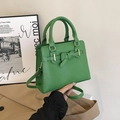 Bolso de mano verde hierba con lazo elegante y correa ajustable para mujer - Verde