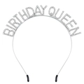 Glinsterende Birthday Queen zilveren strass tiara hoofdband voor feestversiering - Birthday Queen Zilver Haarband