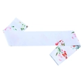 Écharpe de mariée en satin blanc avec motifs floraux roses et finition soyeuse élégante - Taille unique / Écharpe Imprimée en Satin