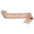 Rose gold glitter Congratulations sash for graduation parties with crown and star motifs - Rose Gold
