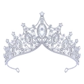 Elegante tiara da sposa in argento con strass di cristallo scintillanti per corona - Argento