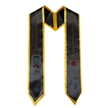 Graduation stole for medical students featuring stethoscope glitter design and yellow trim - One Size / Black Gold Edge