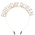 Gouden Birthday Queen haarband met strass-steentjes voor verjaardagsfeest decoratie - Birthday Queen Goud Haarband