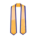 72-inch graduation honor stole in bright yellow with navy blue trim for adults - 182cm / Yellow with Blue Edge