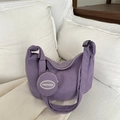 Hellviolette Cord-Hobo-Tasche mit passender runder Tasche und breitem Schultergurt - Lila