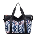 Bolso de viaje expandible de gran capacidad en nylon negro con base de estampado de letras - Estilo de Letra