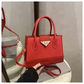 Chique rode handtas met struisvogelpatroon, gouden slot en dubbele handgrepen - Rood