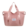 Bolso de viaje rosa loto extensible con tejido impermeable y compartimento de calzado - Rosa
