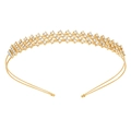 Couronne de mariée dorée élégante avec cristaux et motif en résille pour soirées de mariage - Doré