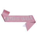 Fascia glitterata rosa con scritta Birthday Queen iridescente per feste di compleanno - Taglia unica / Rosa Iridescente