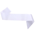 Blank white satin sash for beauty pageants and bridal parties with glossy finish - White Sash