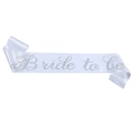 Banda Bride to Be de satén blanco con diamantes de imitación para fiestas nupciales - Blanco