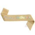 Glittering gold 'It's my Birthday' party sash with holographic text on white background - One Size / Gold Iridescent