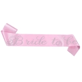 Banda de satén rosa con texto Bride to be en purpurina plateada para bodas y fiestas - Rosa
