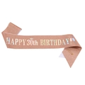 Rose gold glitter Happy 30th Birthday sash with holographic lettering and safety pin - One Size / 30th Birthday - Rose Gold