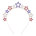 Detailed close-up of festive star headband with red white and blue rhinestones - Multicolor (FG154 USA Flag)