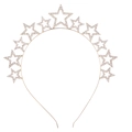 Golden Christmas star headband with rhinestone embellishments for festive party celebrations - Gold (FG154 Gold White Diamond)