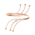 Modern rose gold multi-layered spiral arm cuff with delicate metal beads at the ends - Rose Gold