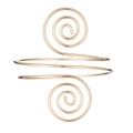 Minimalist gold spiral upper arm cuff featuring a sleek S-shaped double helix design - Gold
