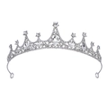 Corona de novia vintage plateada con brillantes diamantes de imitación y cristales - Corona de Plata