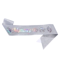 Glitzernde silbergraue Mommy To Be Schärpe mit holografischer Schrift für Babypartys - Silber (JD076)