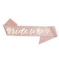 Écharpe Bride to Be en paillettes or rose avec lettrage blanc pour enterrement de vie - Écharpe Seule