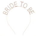 Elegant rose gold Bride To Be tiara headband with sparkling rhinestones for bachelorette party - fg078 Rose Gold (Crown)