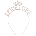 Cerchietto Bride To Be oro rosa con corona di strass per accessori per addio al nubilato - Oro rosa